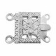 Metal Box clasp ± 20x10mm 2-strands Antique silver